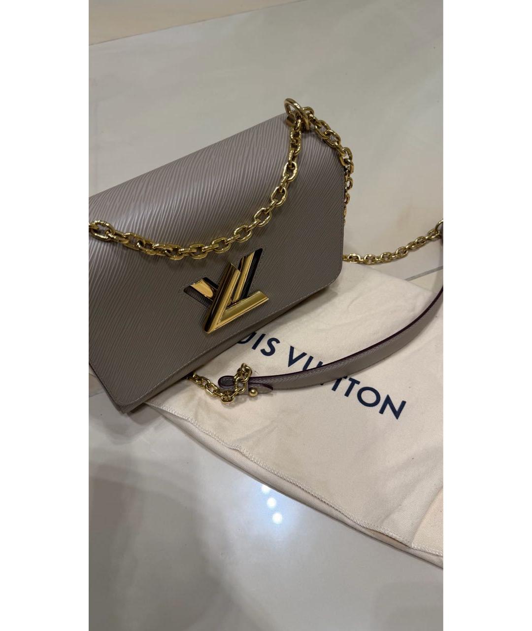 LOUIS VUITTON Бежевая кожаная сумка через плечо, фото 5