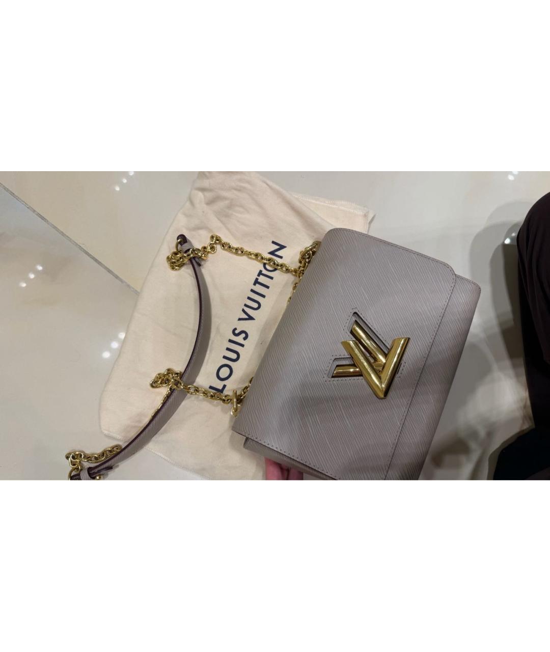 LOUIS VUITTON Бежевая кожаная сумка через плечо, фото 7