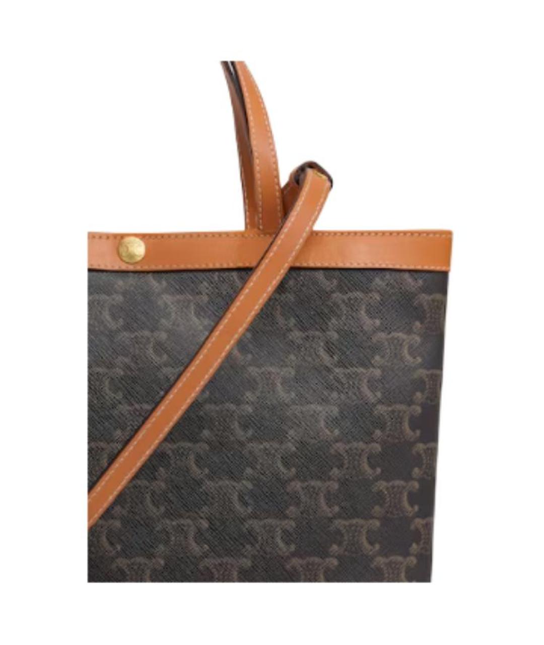 CELINE Коричневая сумка через плечо из канвы, фото 4
