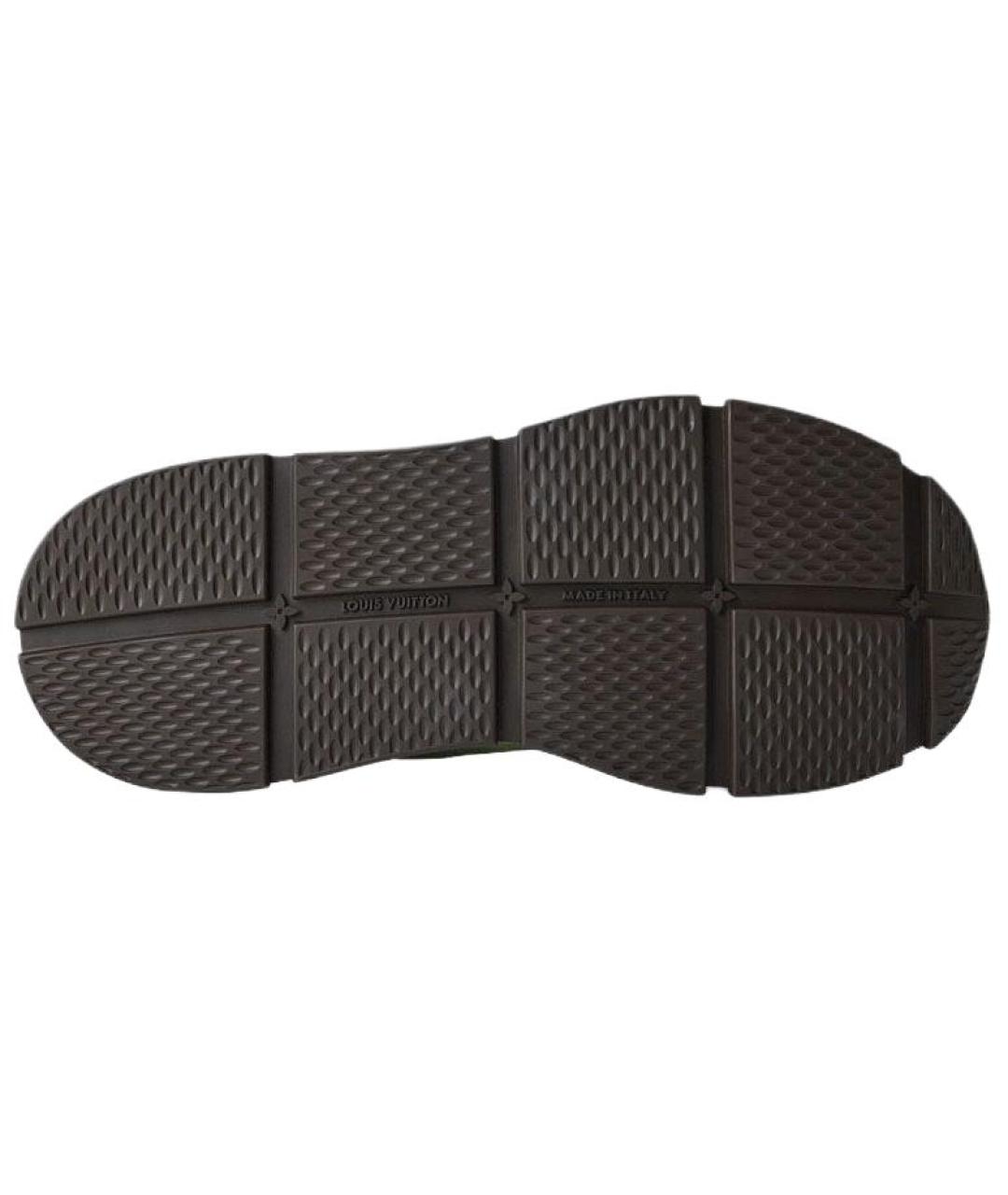 LOUIS VUITTON Зеленые текстильные низкие кроссовки / кеды, фото 4