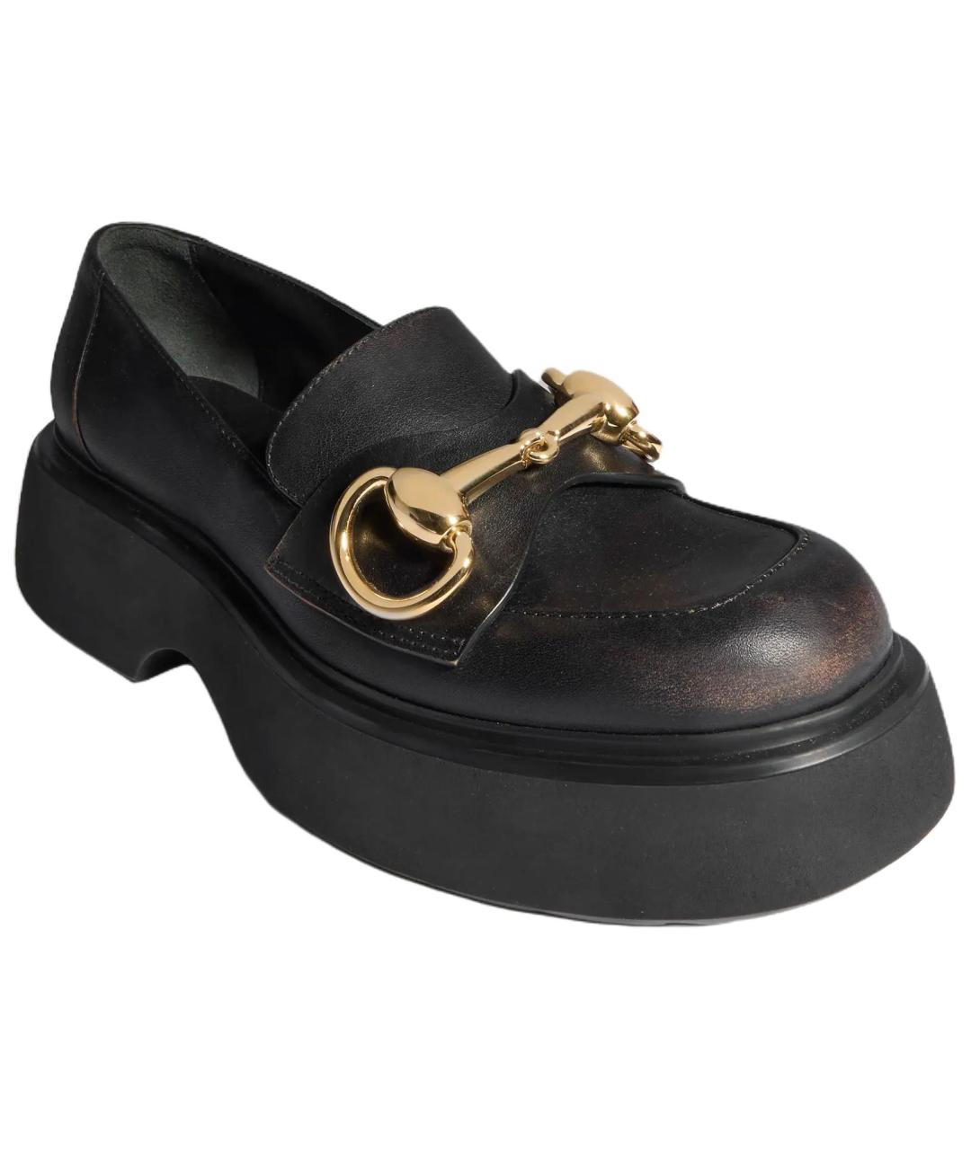 GUCCI Черные кожаные лоферы, фото 3