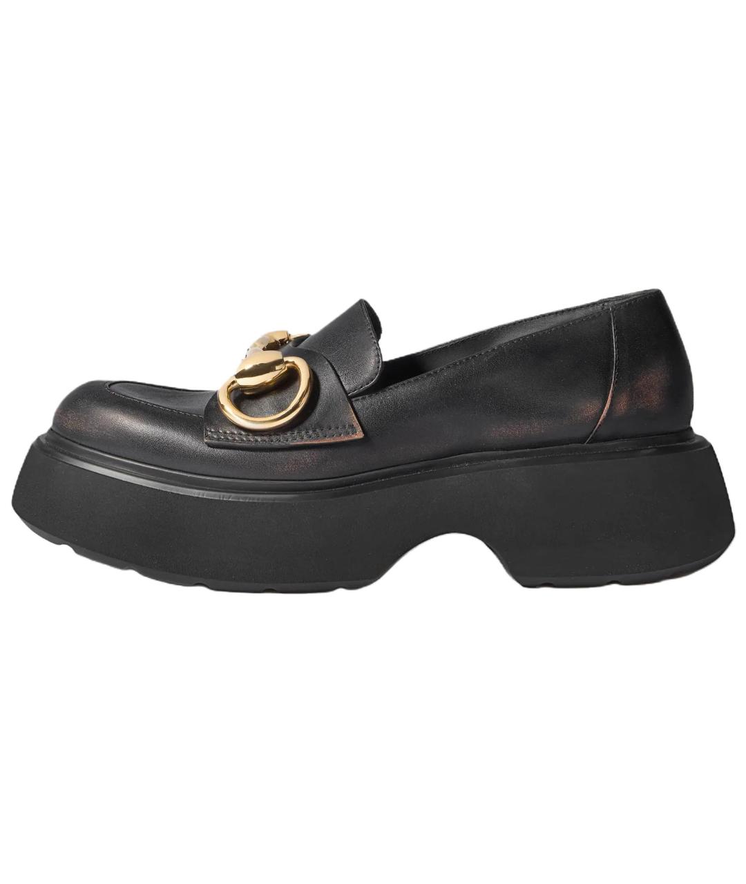 GUCCI Черные кожаные лоферы, фото 2