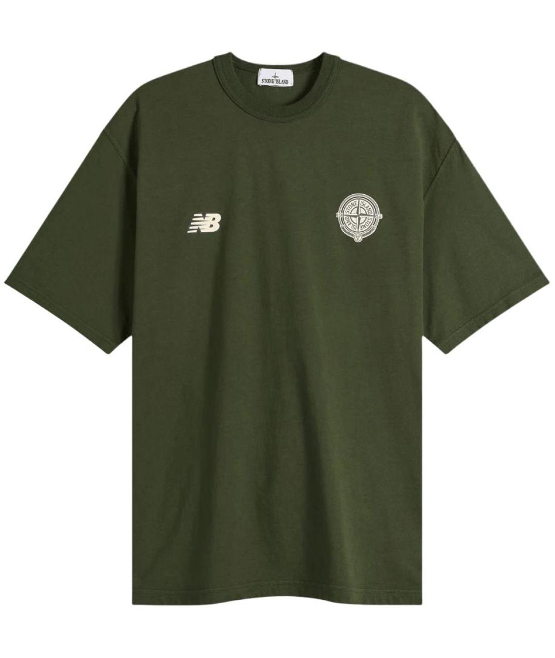 STONE ISLAND Зеленая хлопковая футболка, фото 1