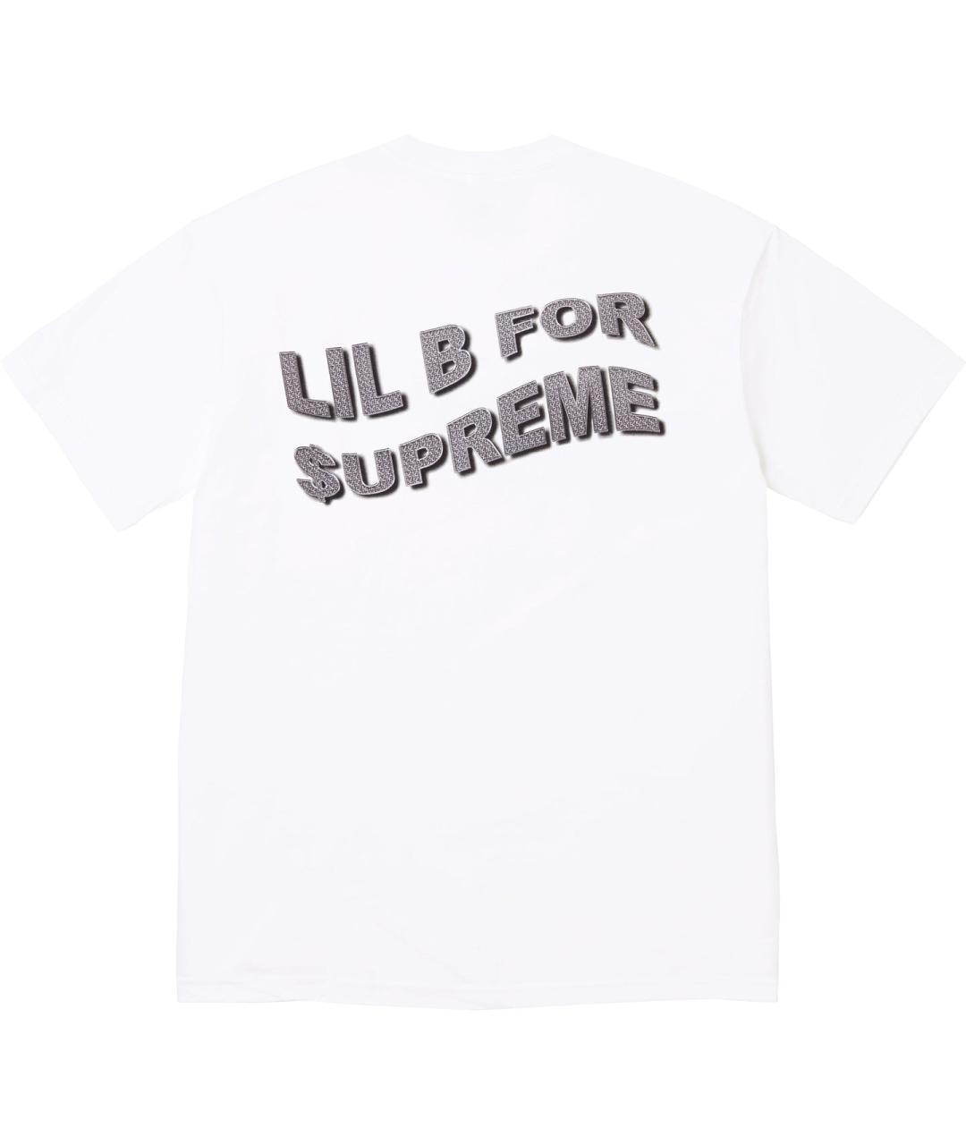 SUPREME Белая хлопковая футболка, фото 2