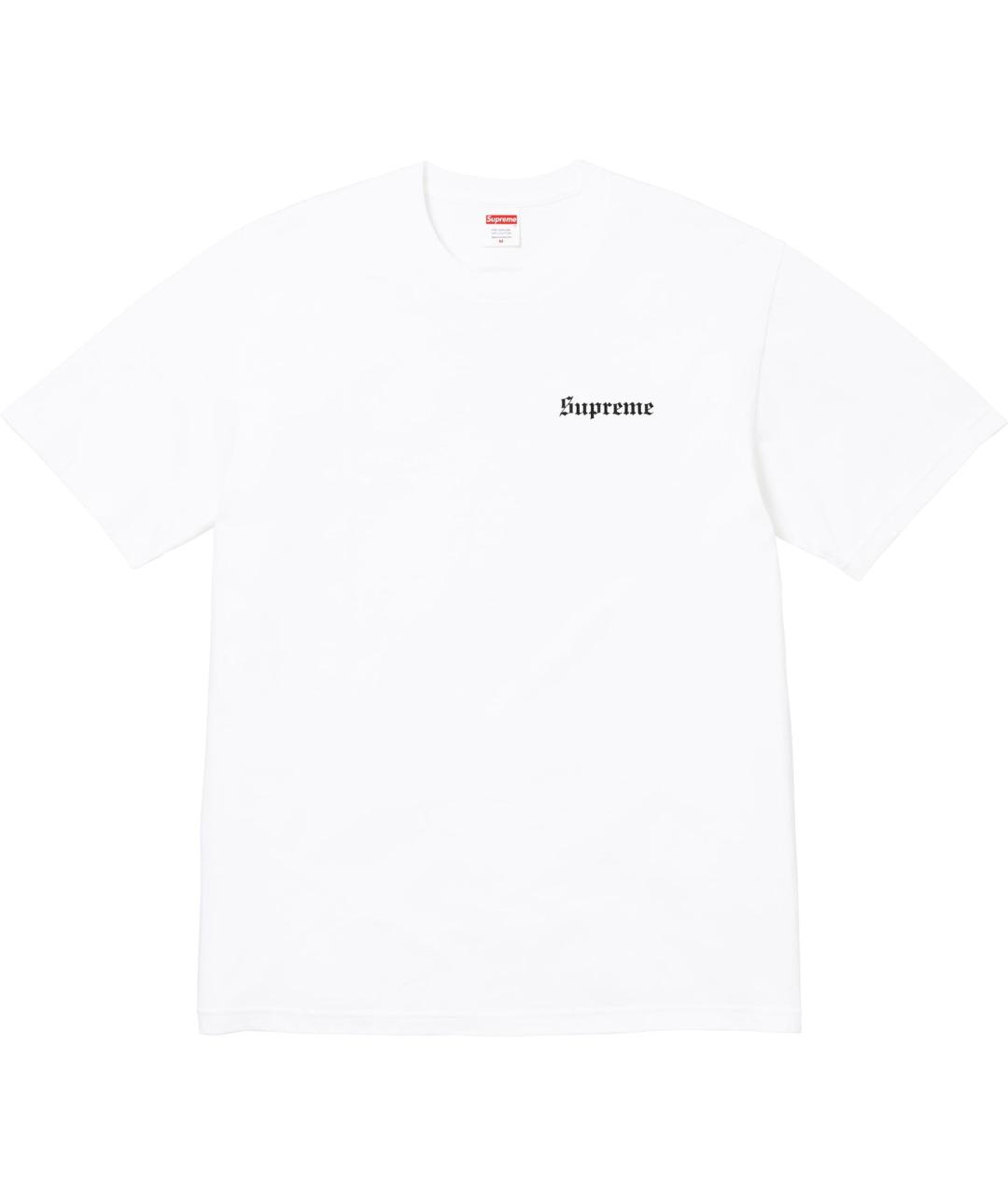 SUPREME Белая хлопковая футболка, фото 1