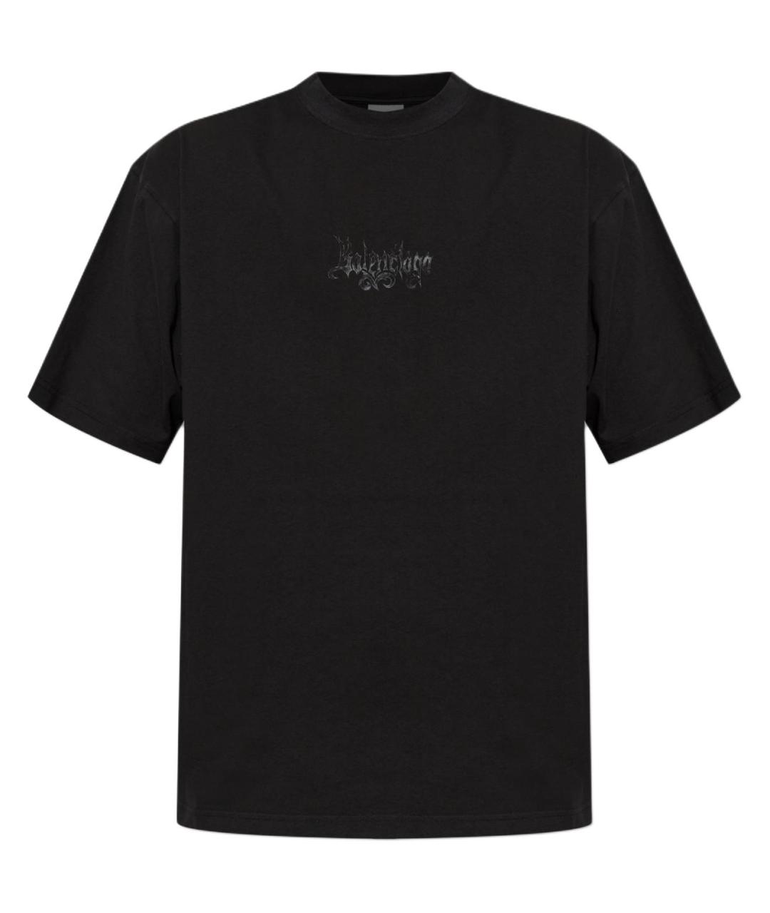 BALENCIAGA Черная хлопковая футболка, фото 1