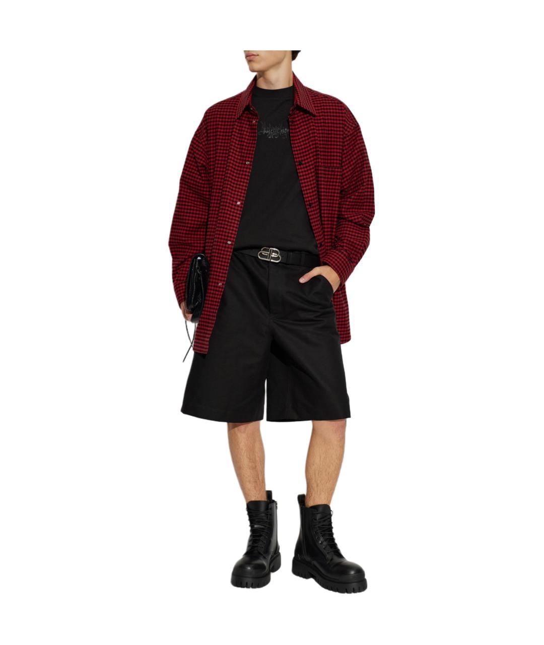 BALENCIAGA Черная хлопковая футболка, фото 4
