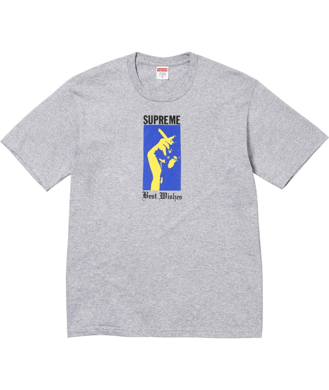 SUPREME Серая футболка, фото 1