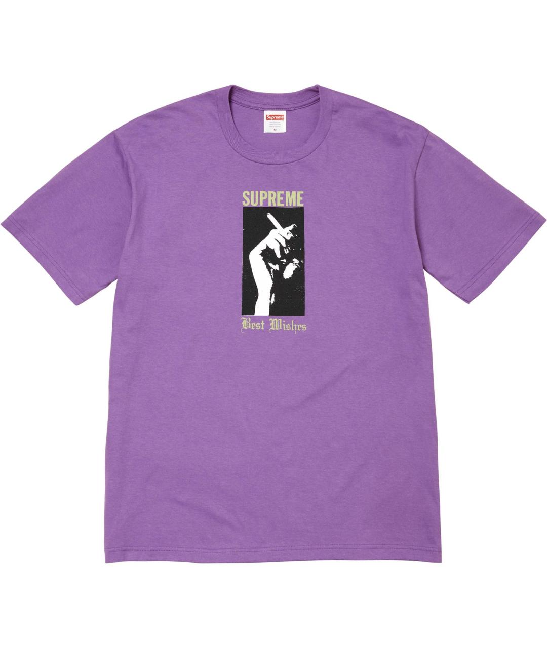 SUPREME Фиолетовая футболка, фото 1