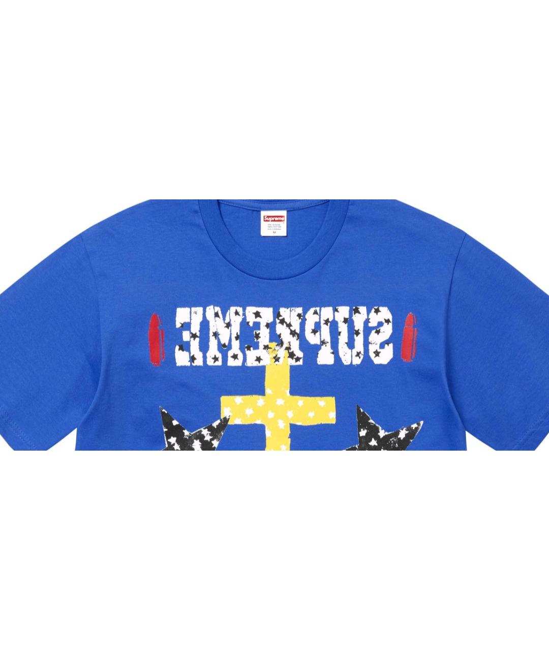 SUPREME Синяя футболка, фото 2