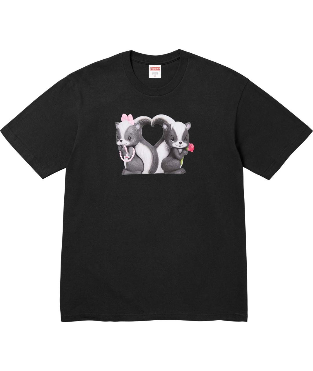 SUPREME Черная хлопковая футболка, фото 1