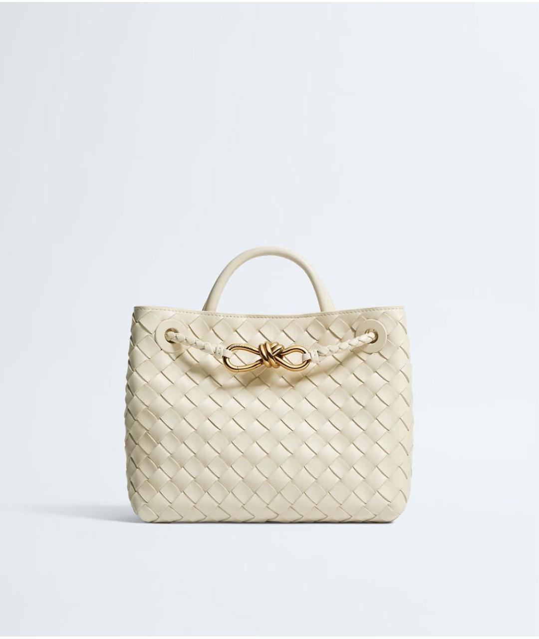 BOTTEGA VENETA Белая кожаная сумка тоут, фото 9