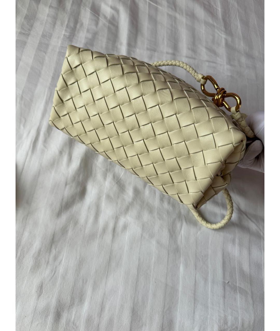 BOTTEGA VENETA Белая кожаная сумка тоут, фото 5