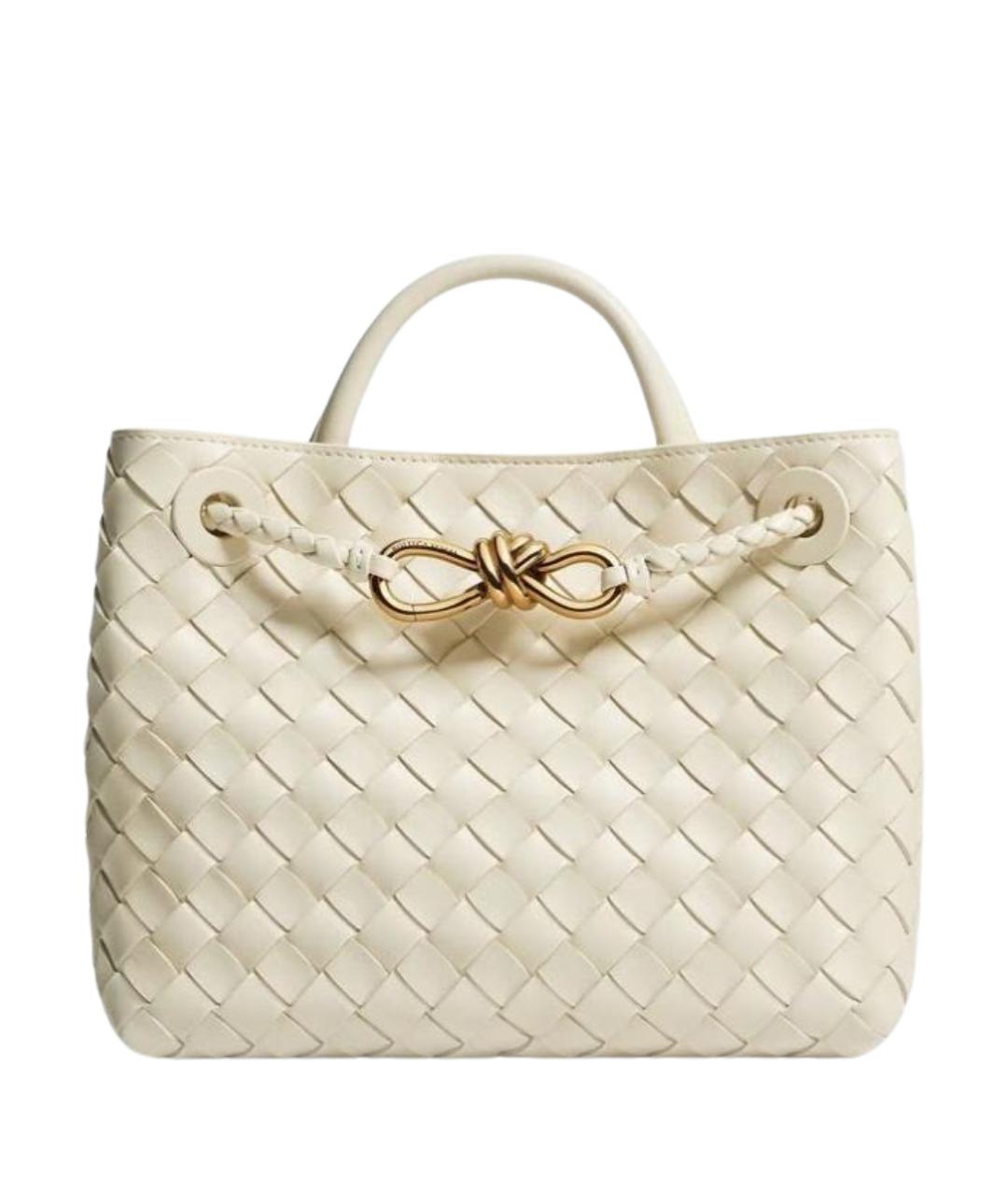 BOTTEGA VENETA Белая кожаная сумка тоут, фото 1