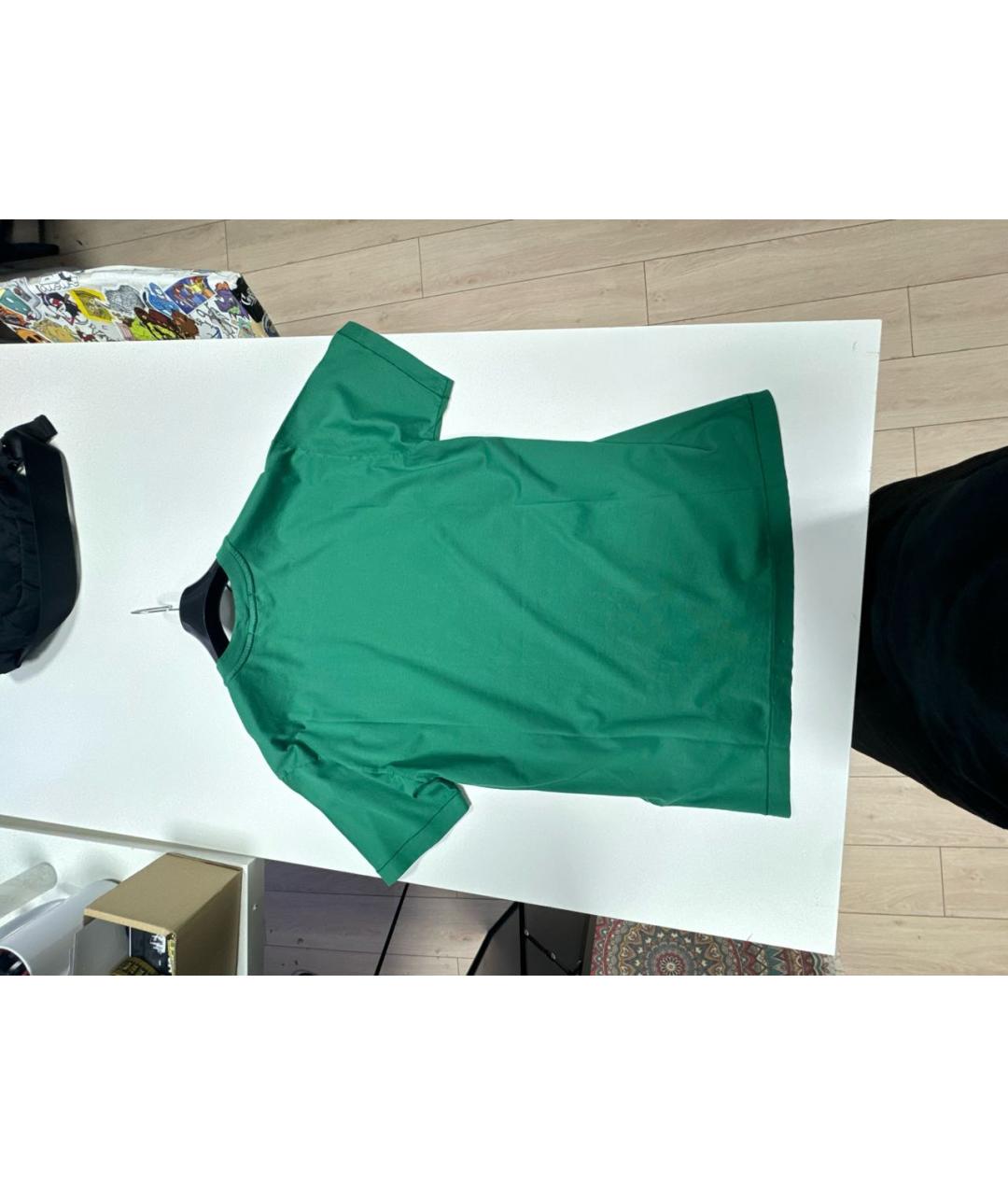 STONE ISLAND Зеленая хлопковая футболка, фото 2