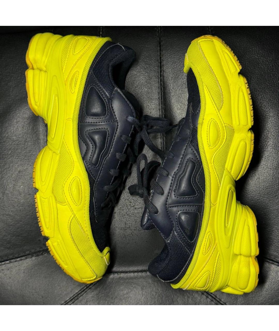 ADIDAS X RAF SIMONS Желтые текстильные низкие кроссовки / кеды, фото 3