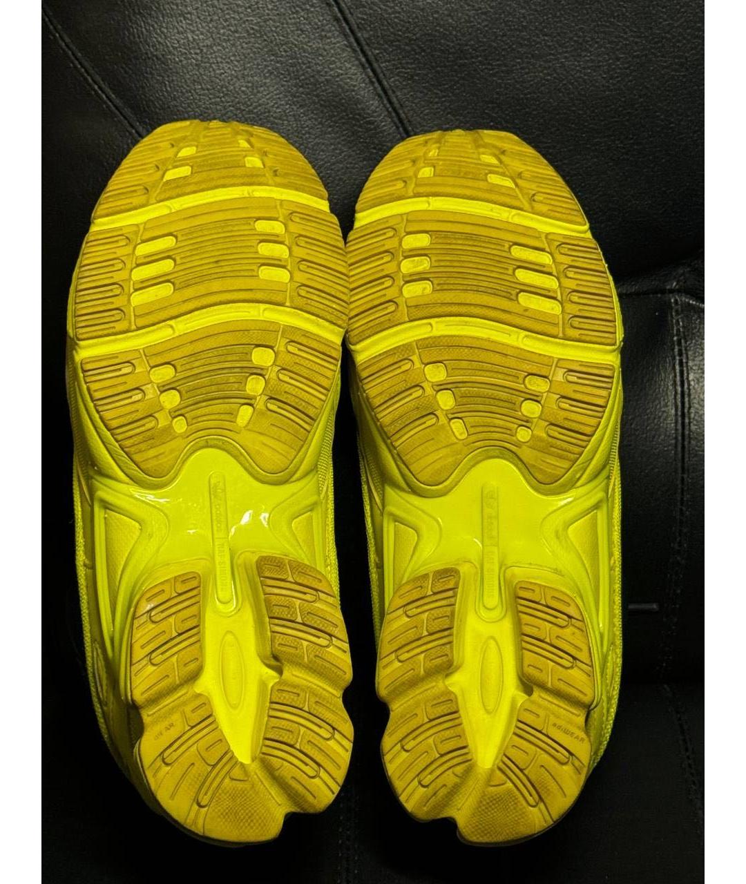 ADIDAS X RAF SIMONS Желтые текстильные низкие кроссовки / кеды, фото 8