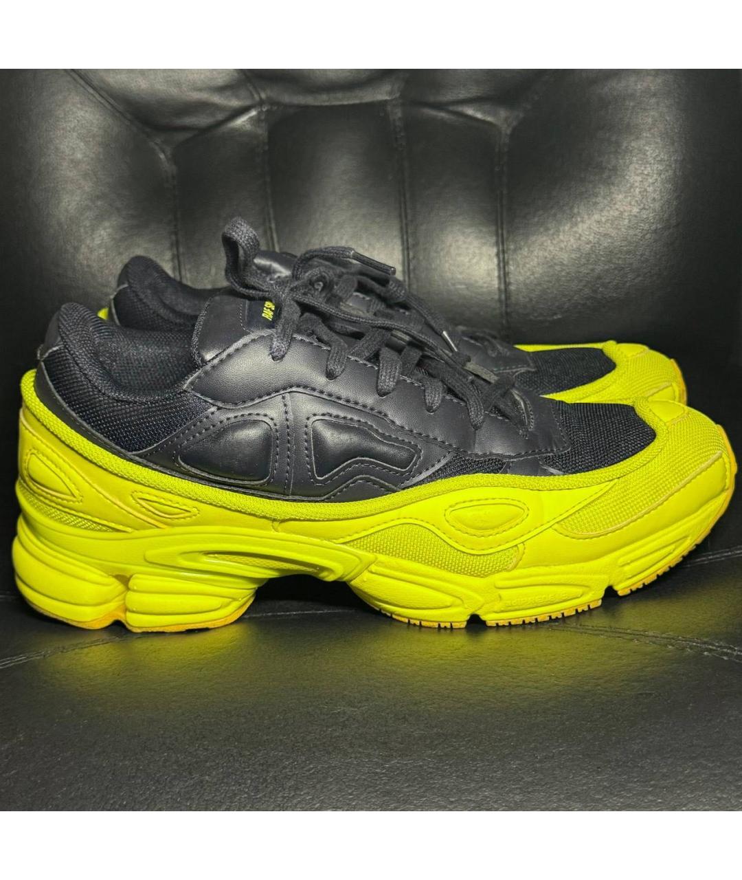 ADIDAS X RAF SIMONS Желтые текстильные низкие кроссовки / кеды, фото 9