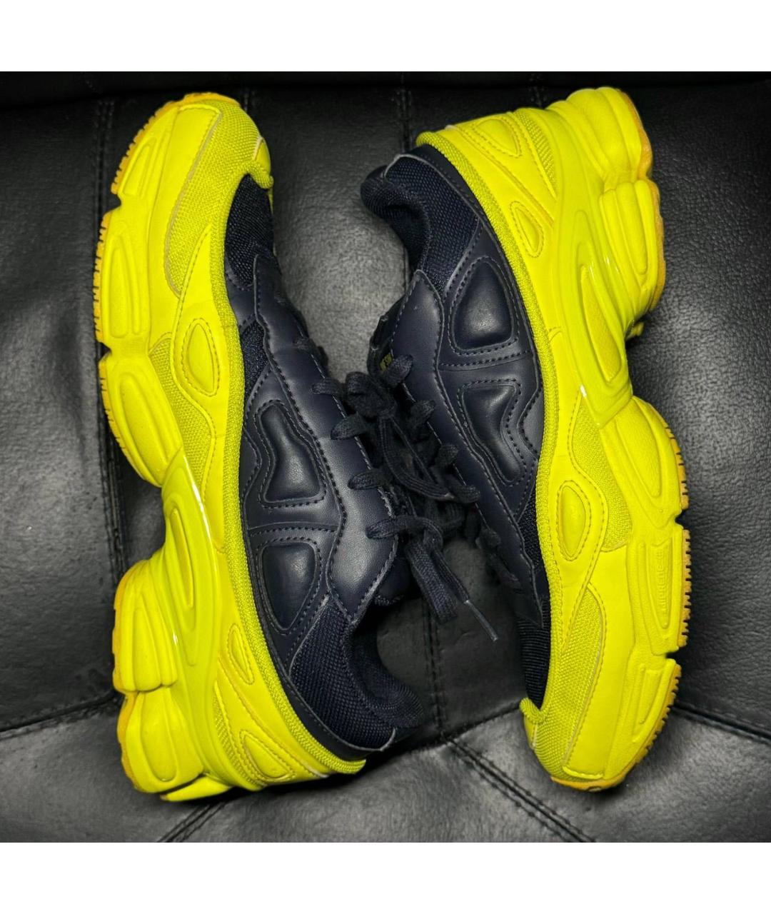 ADIDAS X RAF SIMONS Желтые текстильные низкие кроссовки / кеды, фото 4