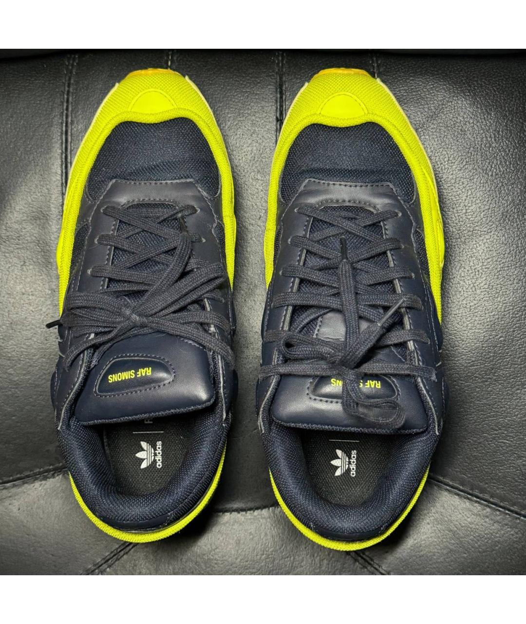 ADIDAS X RAF SIMONS Желтые текстильные низкие кроссовки / кеды, фото 6