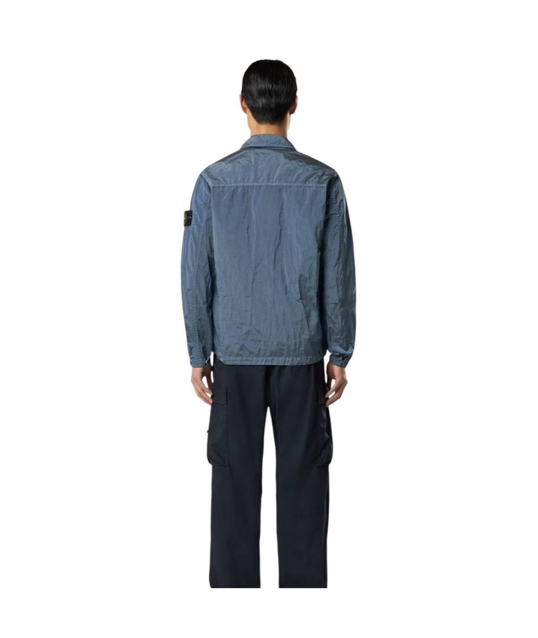 STONE ISLAND Голубая полиамидовая куртка, фото 5
