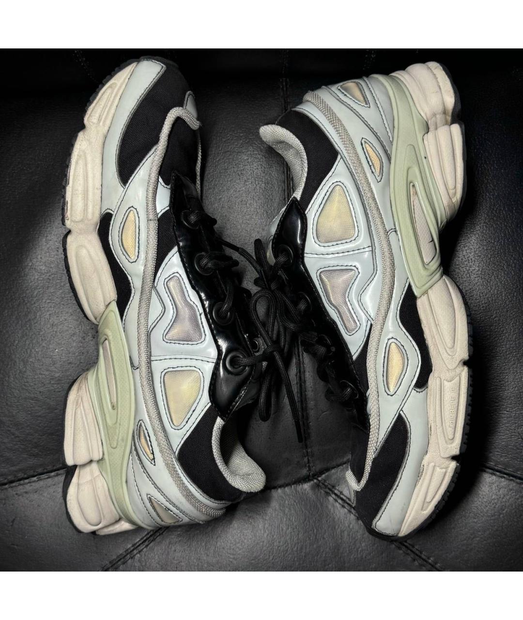 ADIDAS X RAF SIMONS Бежевые текстильные низкие кроссовки / кеды, фото 4