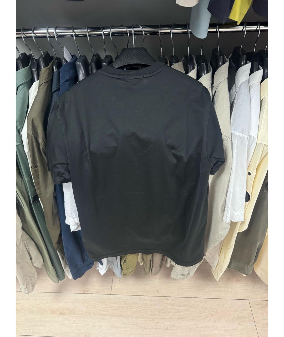 STONE ISLAND Черная хлопковая футболка, фото 4
