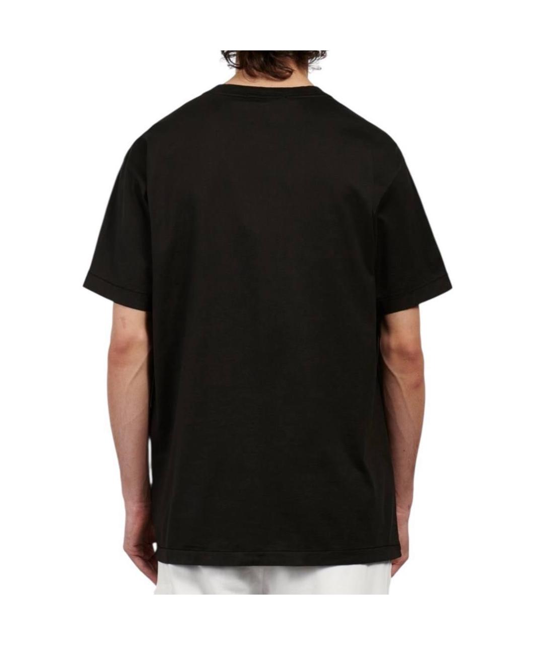STONE ISLAND Черная хлопковая футболка, фото 3