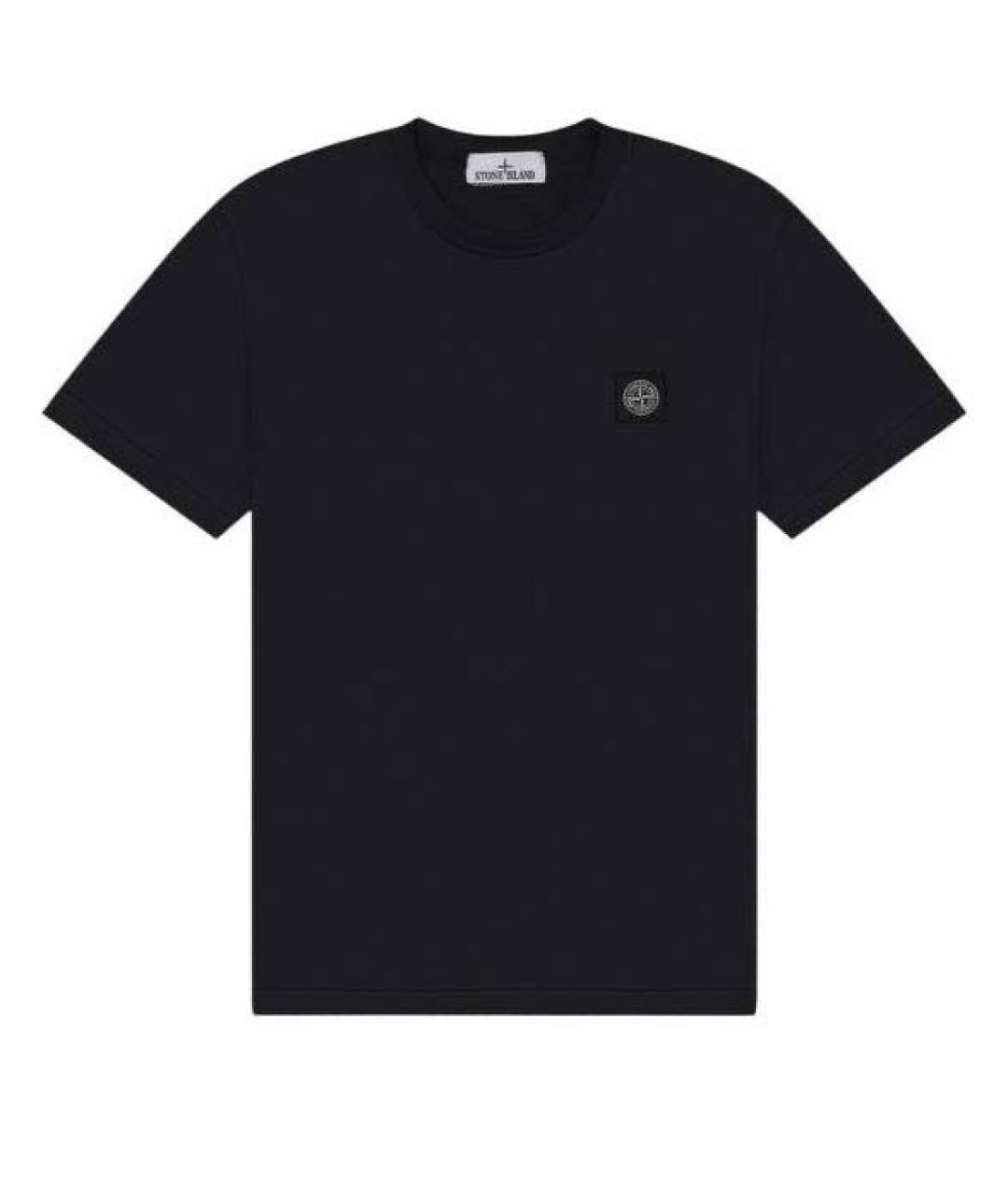 STONE ISLAND Черная хлопковая футболка, фото 1