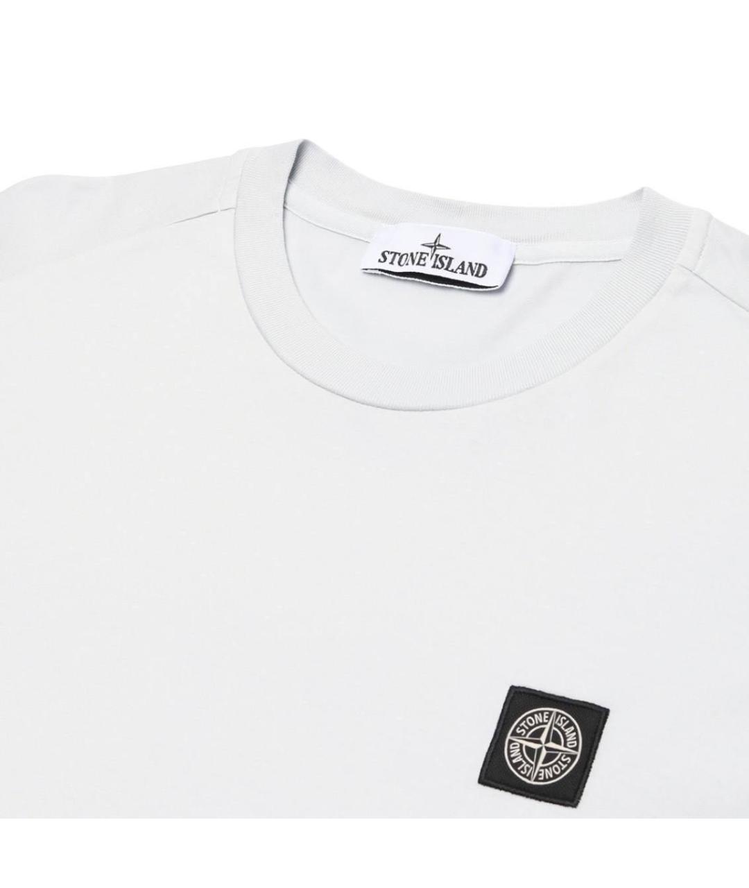 STONE ISLAND Голубая хлопковая футболка, фото 3