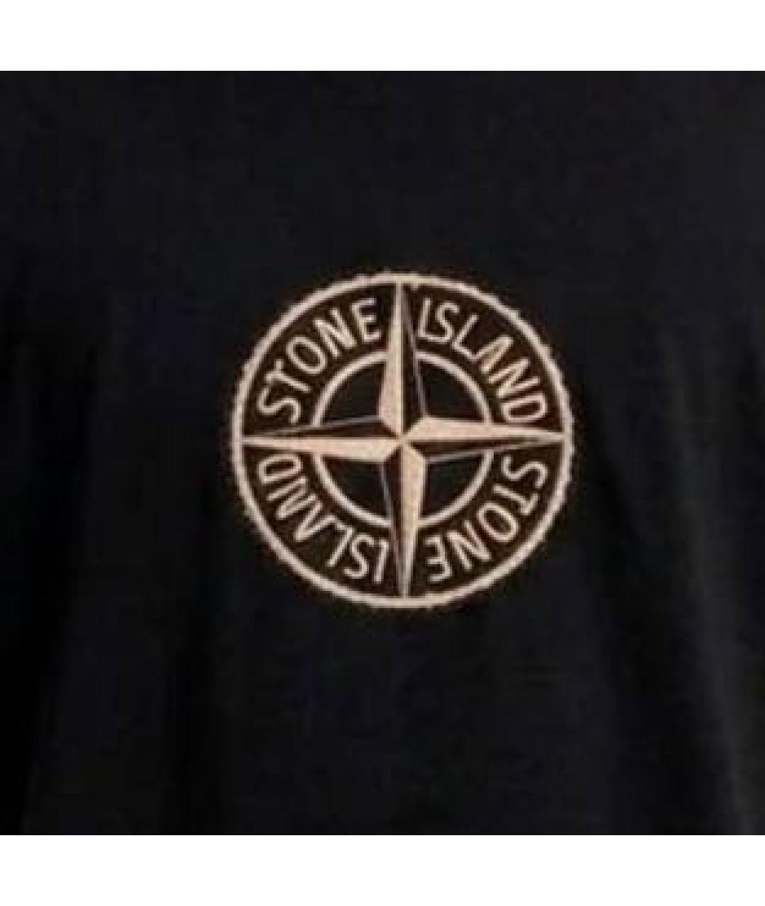 STONE ISLAND Черная хлопковая футболка, фото 3
