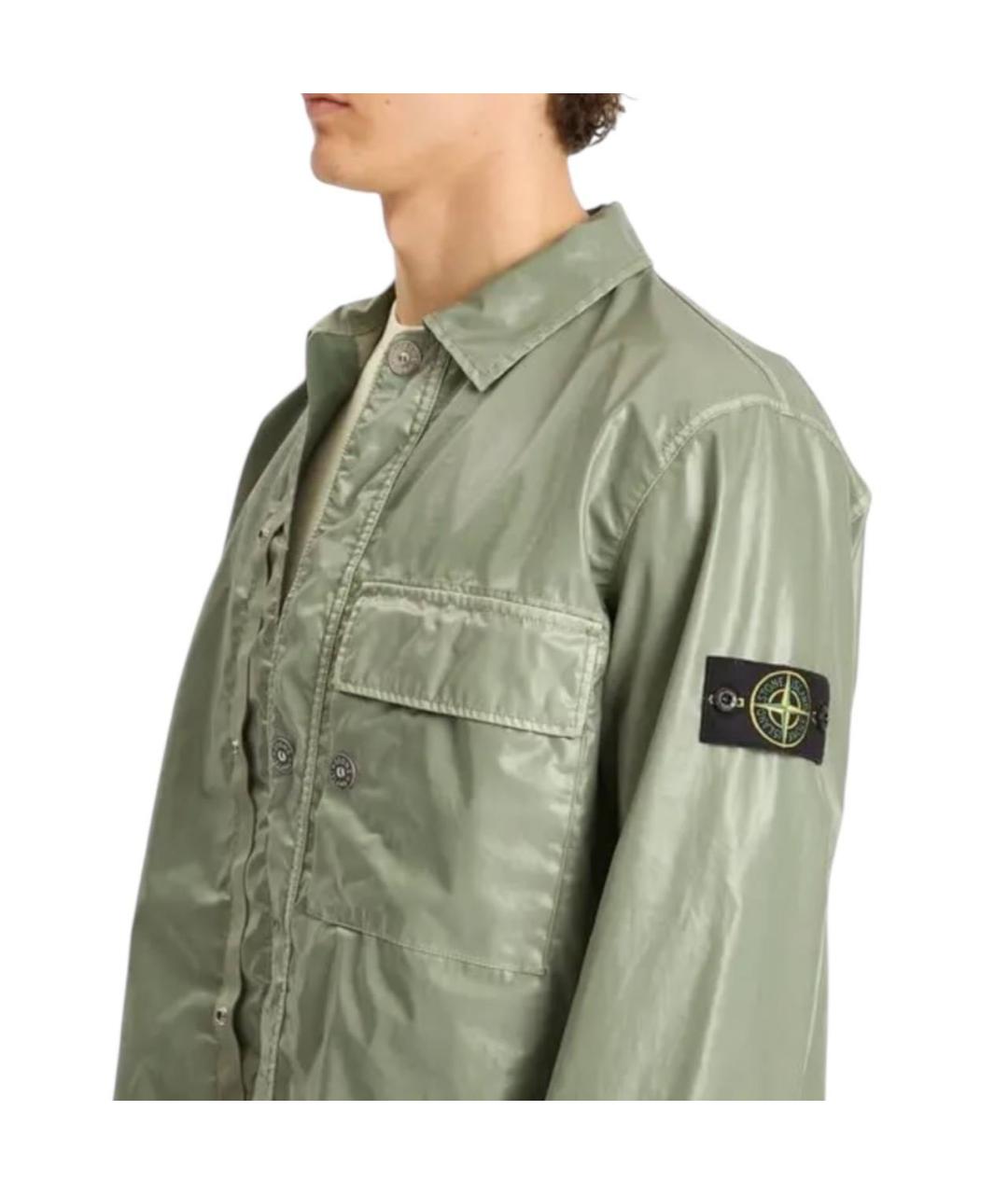 STONE ISLAND Зеленая хлопковая куртка, фото 2