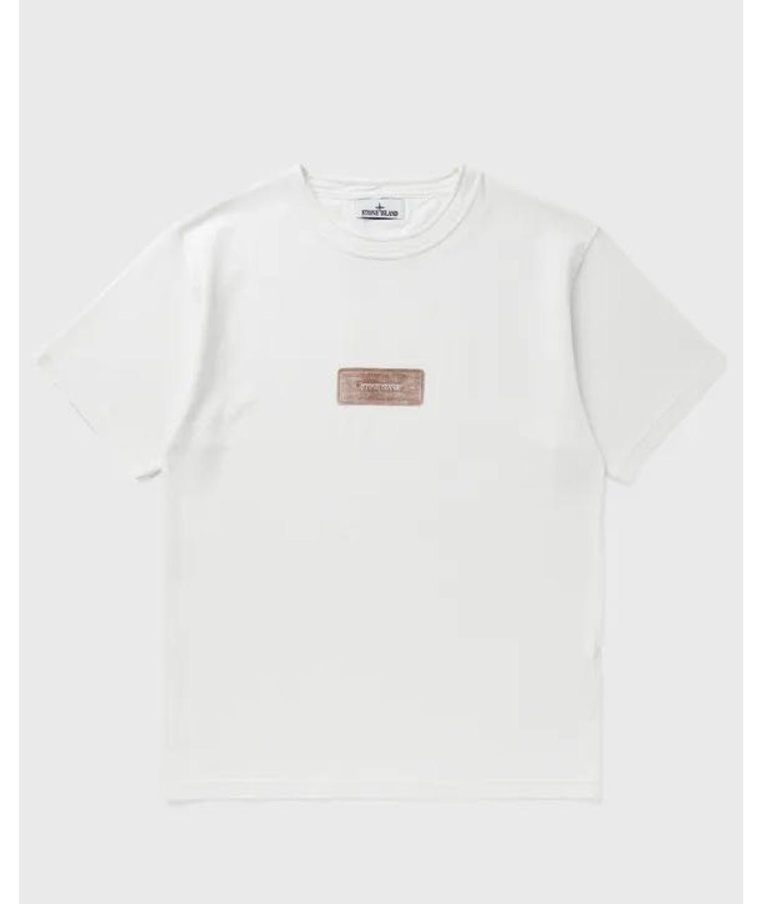 STONE ISLAND Белая хлопковая футболка, фото 7