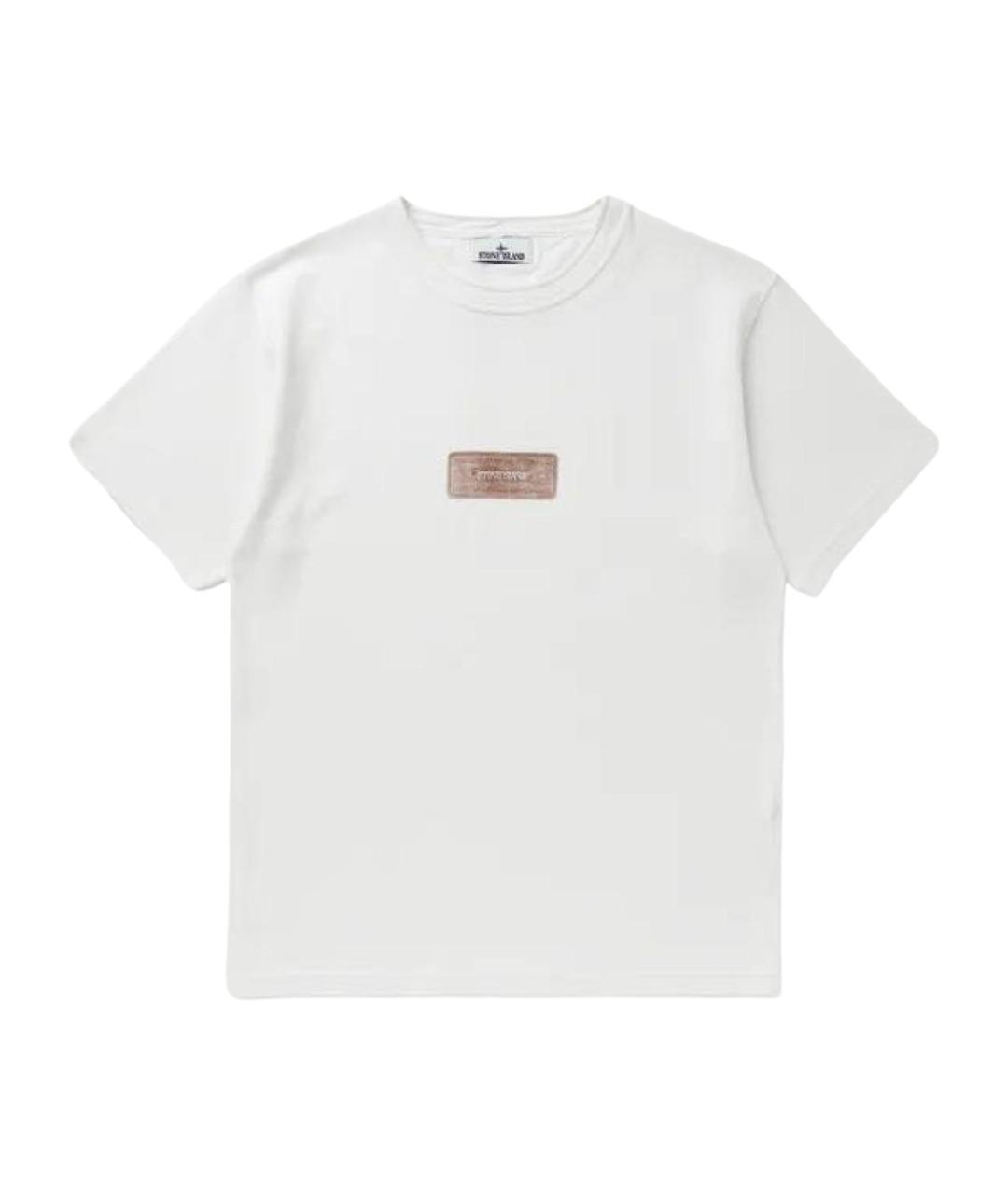 STONE ISLAND Белая хлопковая футболка, фото 1