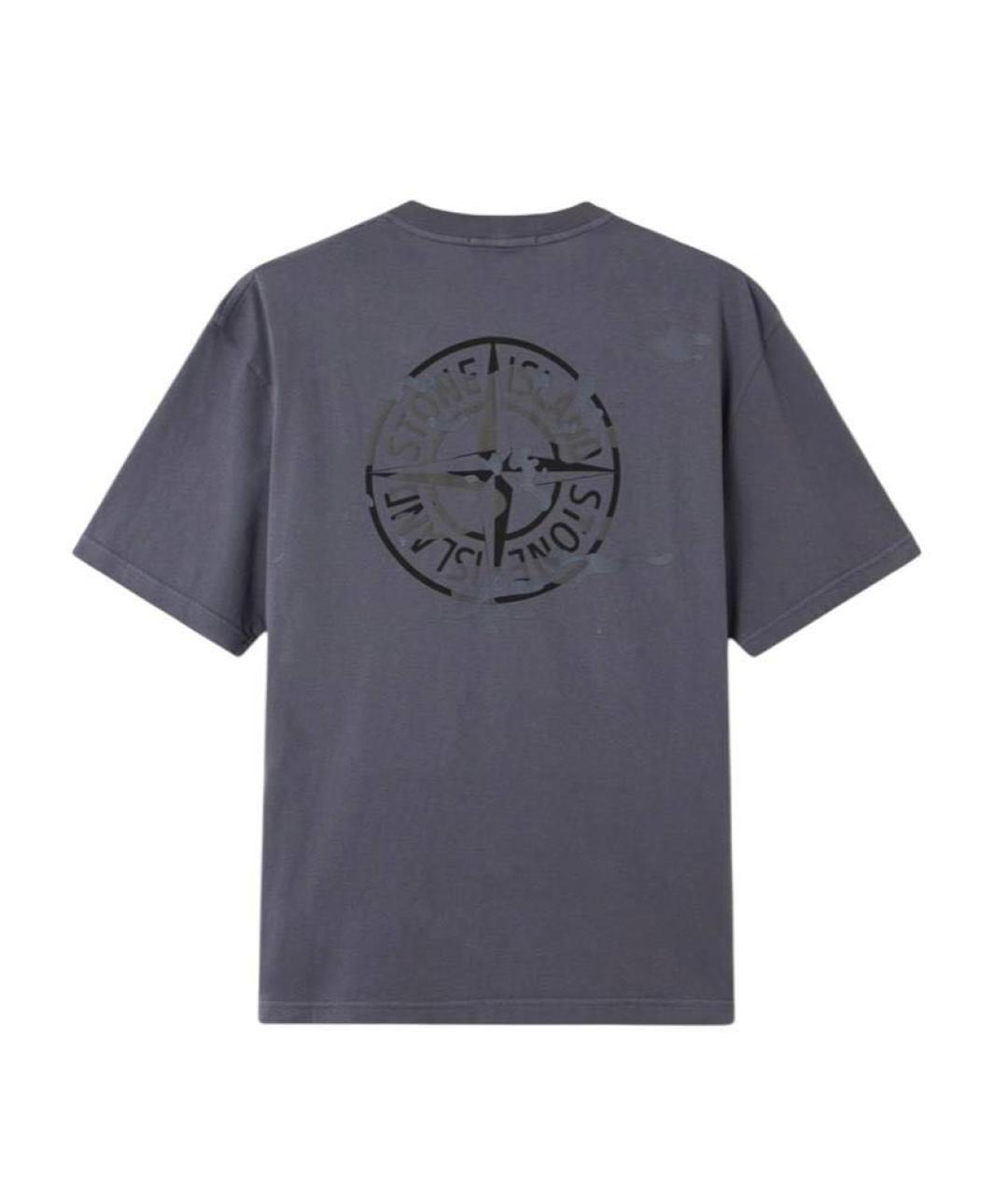 STONE ISLAND Серая хлопковая футболка, фото 1