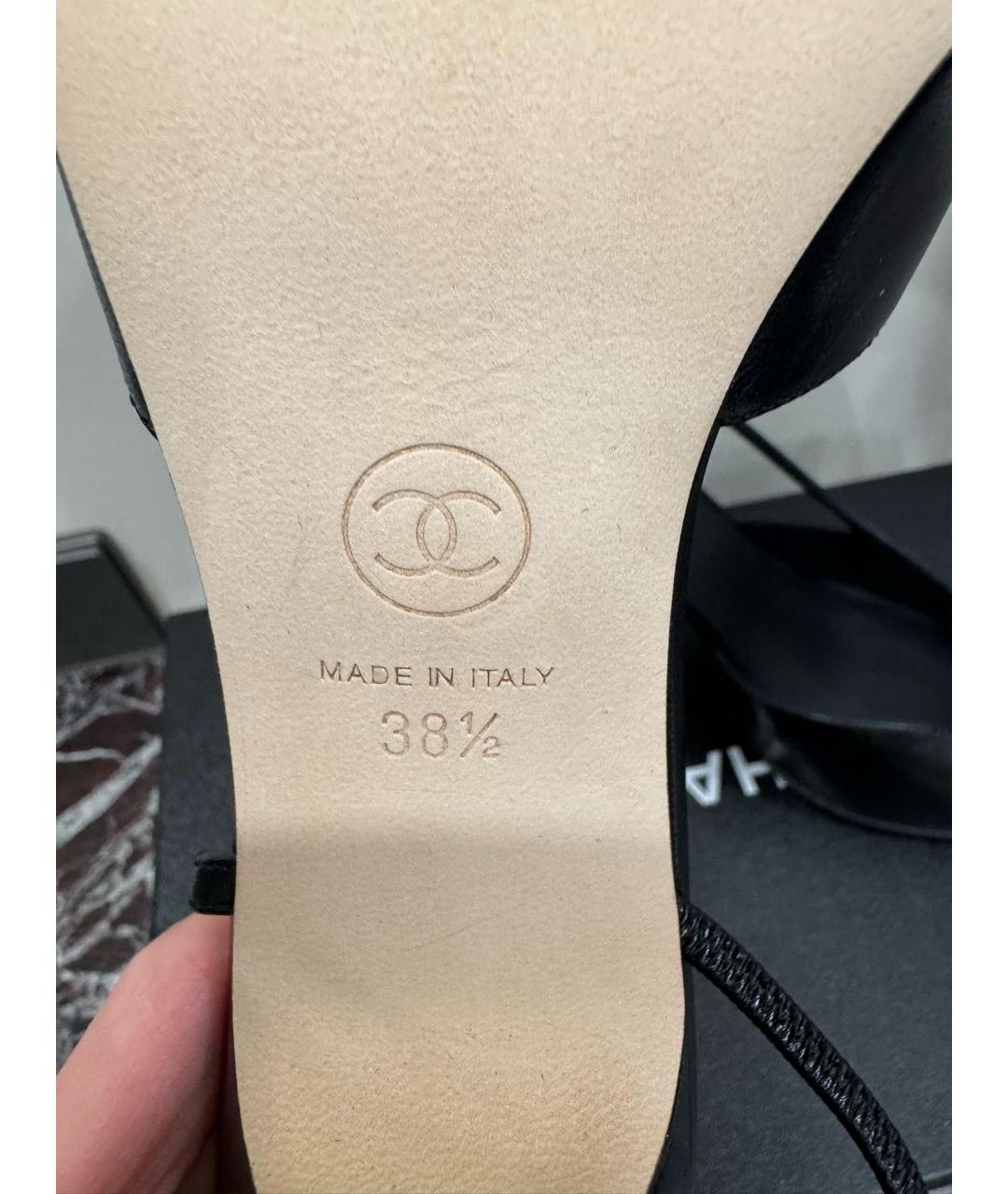 CHANEL Черные кожаные туфли, фото 5
