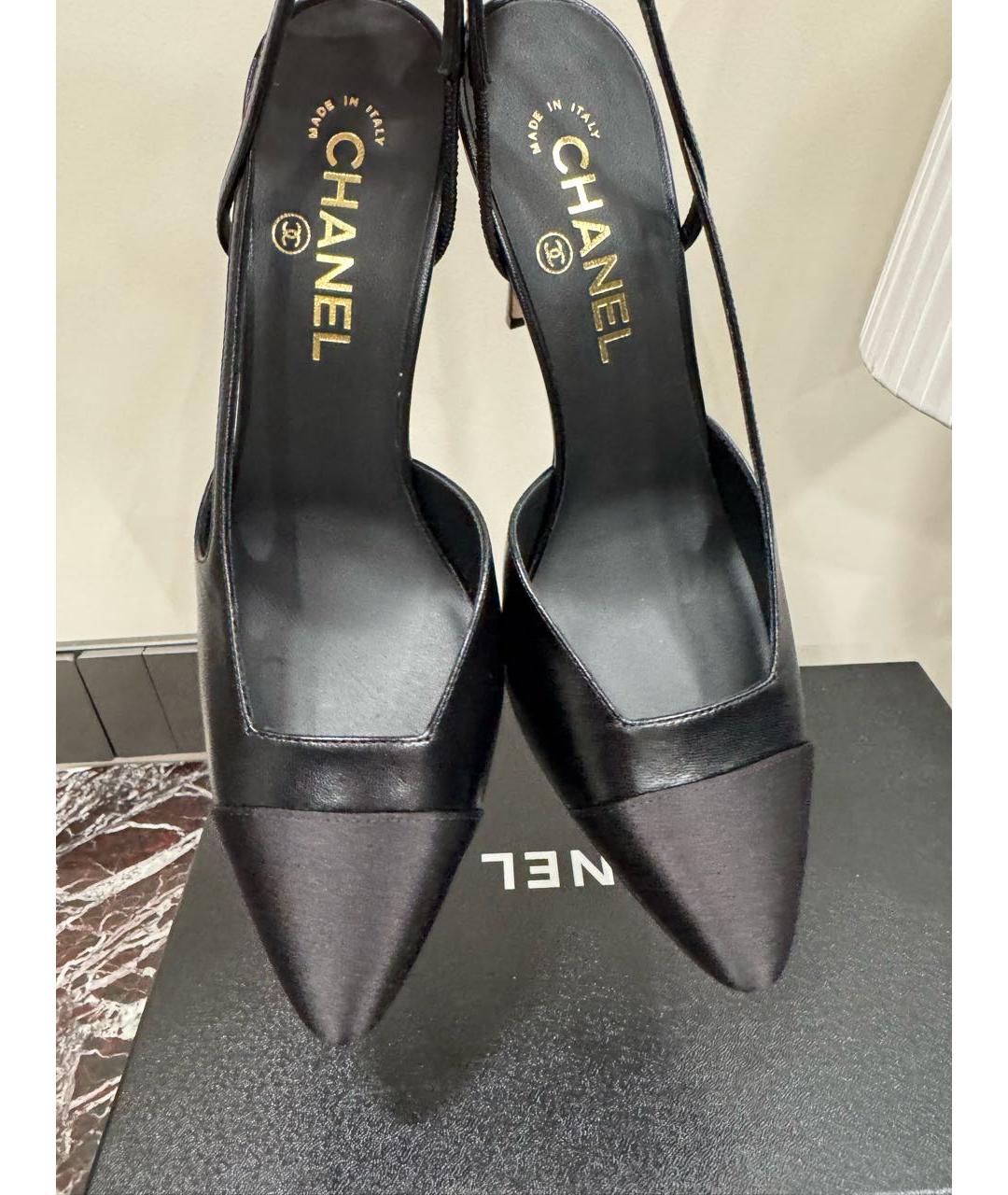 CHANEL Черные кожаные туфли, фото 3