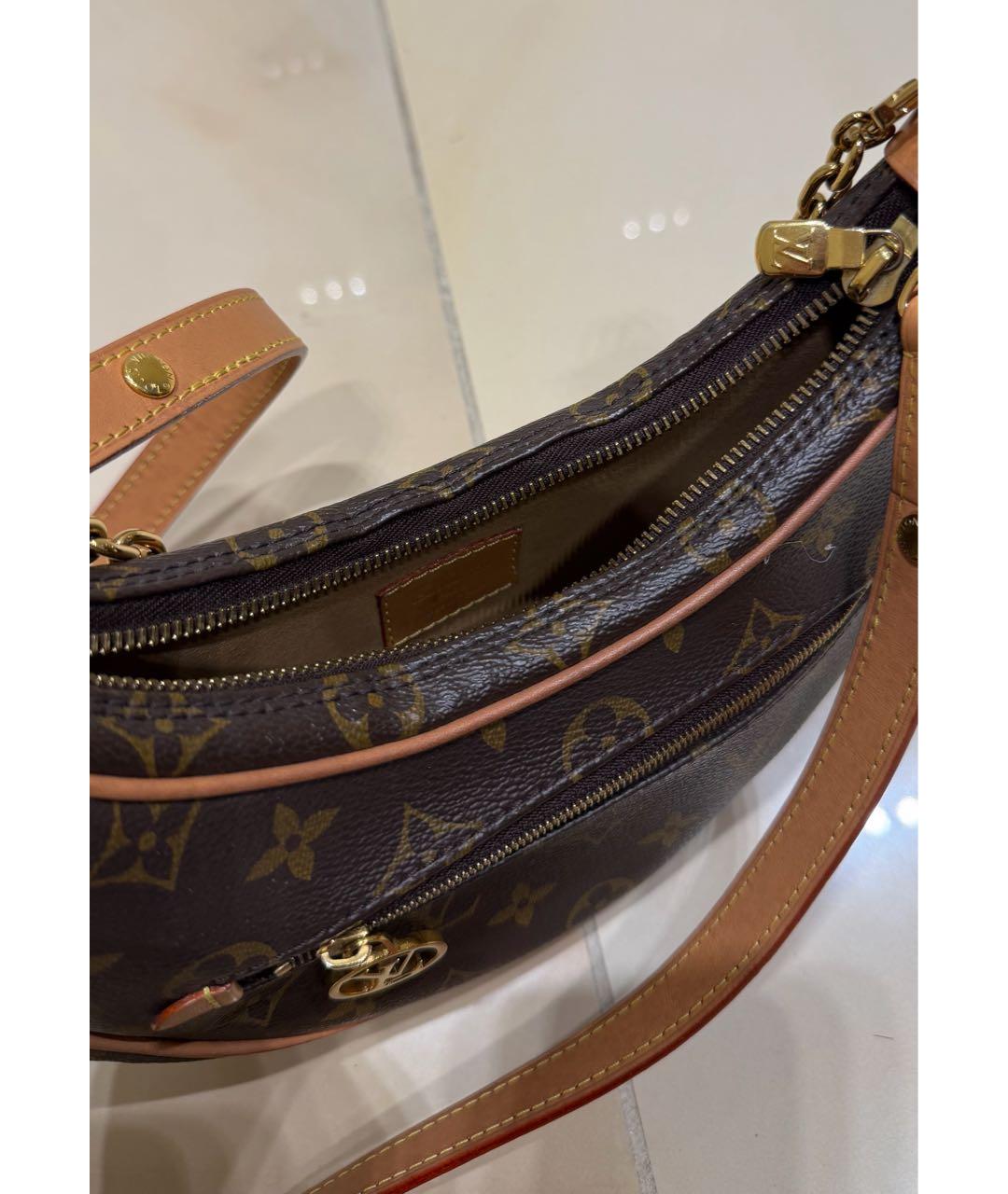 LOUIS VUITTON Коричневая кожаная сумка через плечо, фото 4