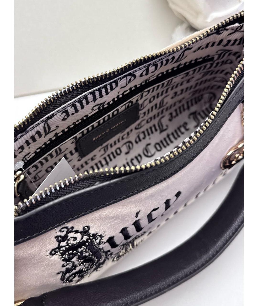 JUICY COUTURE Бежевая бархатная сумка через плечо, фото 5