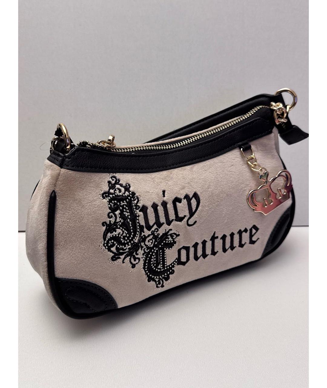 JUICY COUTURE Бежевая бархатная сумка через плечо, фото 2