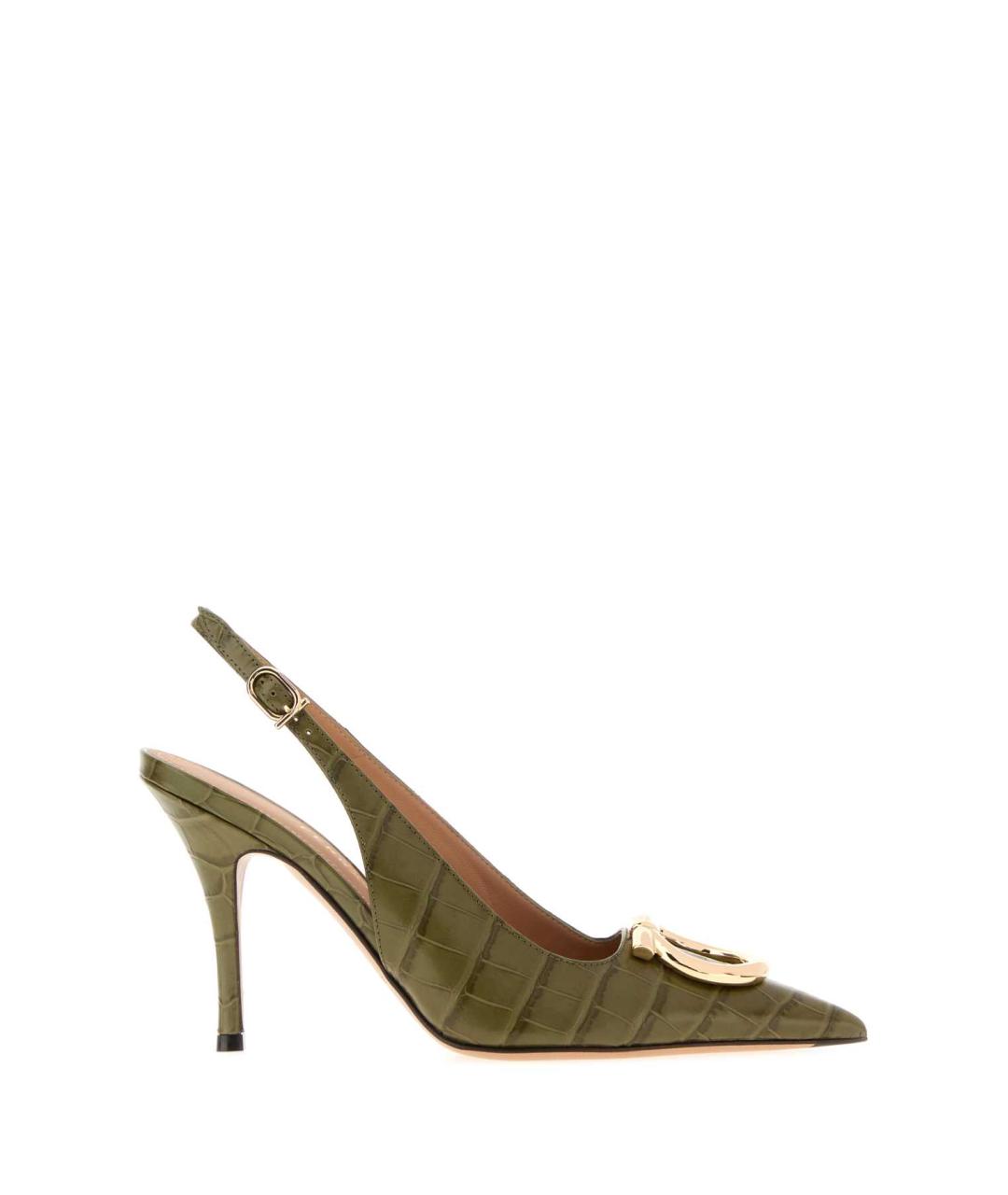 FERRAGAMO Зеленые кожаные туфли, фото 1