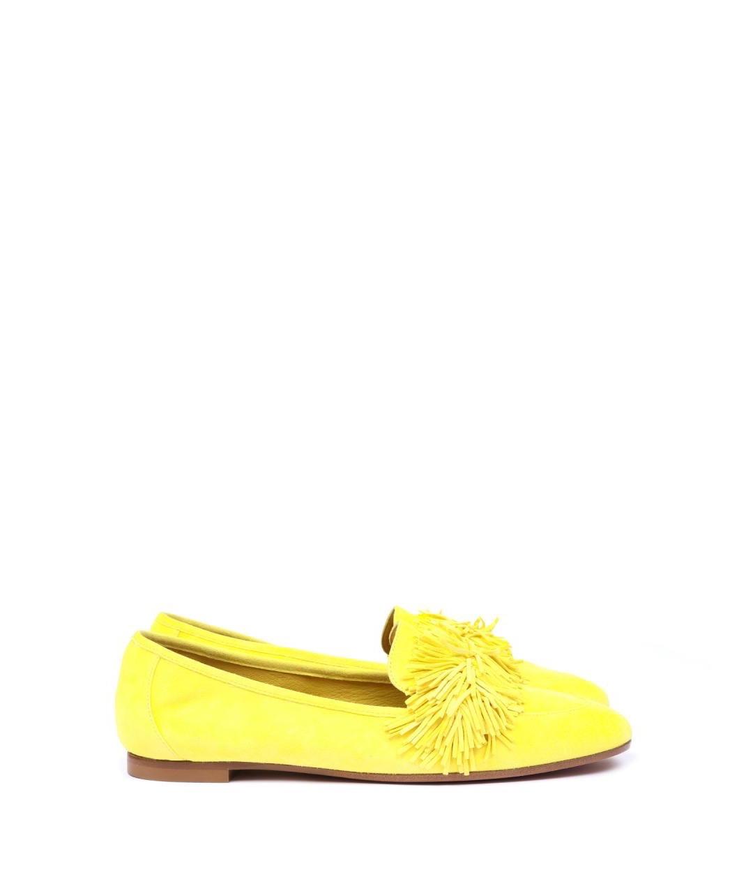 AQUAZZURA Желтые лоферы, фото 1