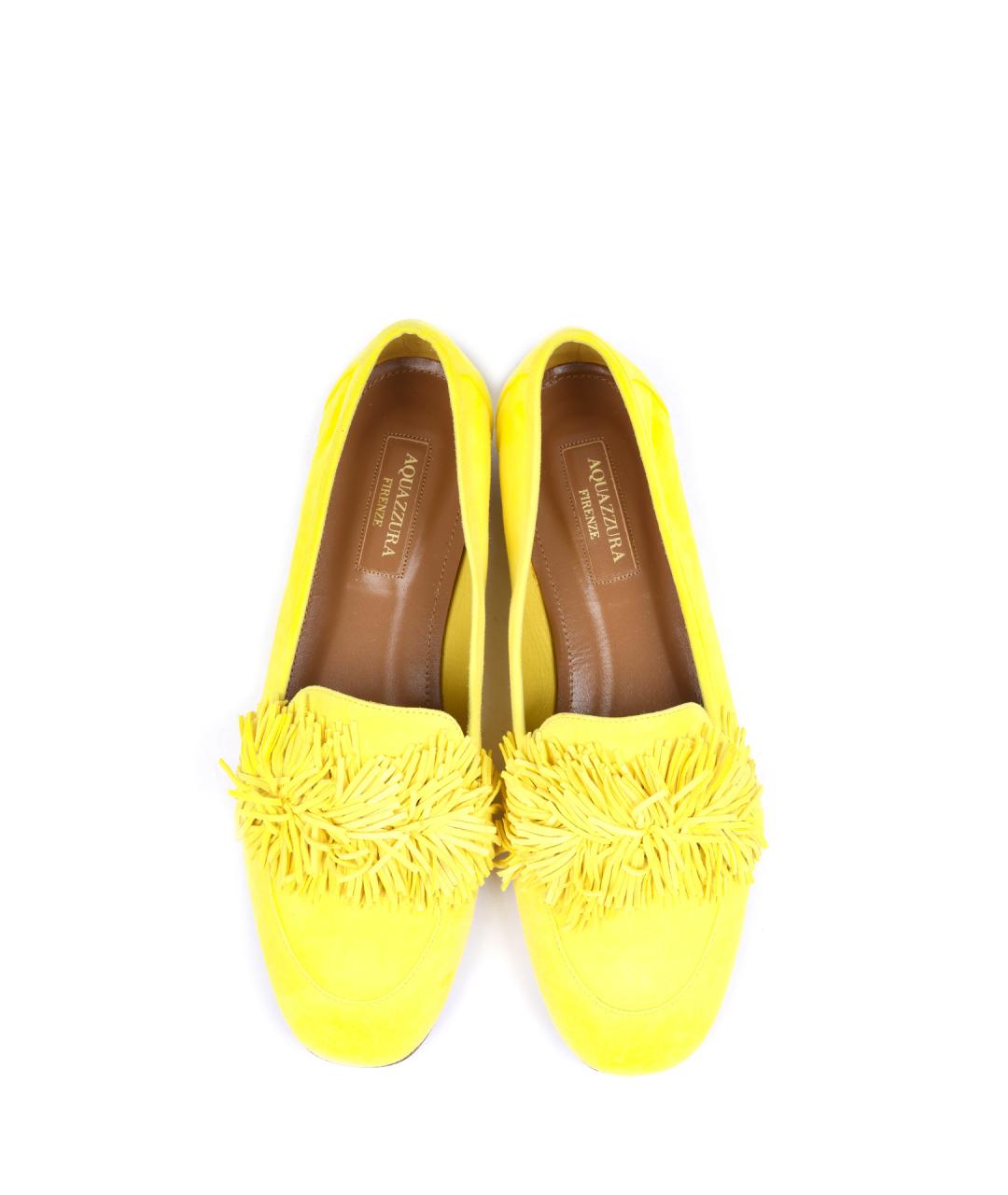 AQUAZZURA Желтые лоферы, фото 4