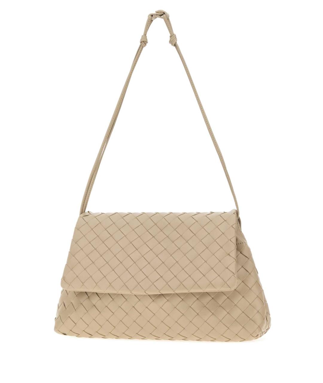 BOTTEGA VENETA Бежевая кожаная сумка с короткими ручками, фото 2