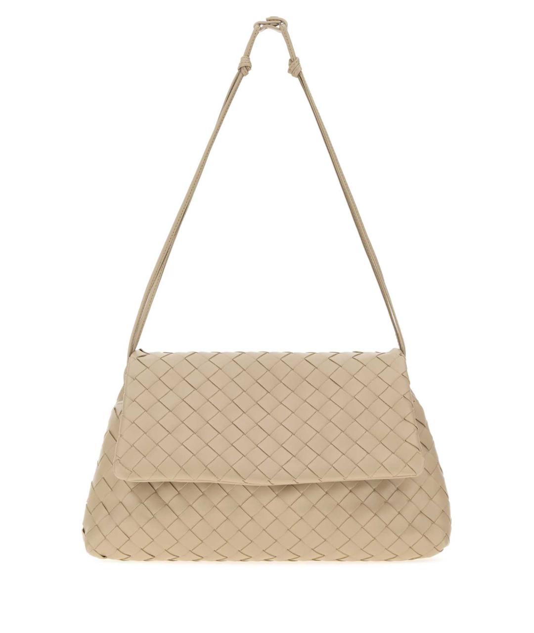 BOTTEGA VENETA Бежевая кожаная сумка с короткими ручками, фото 1