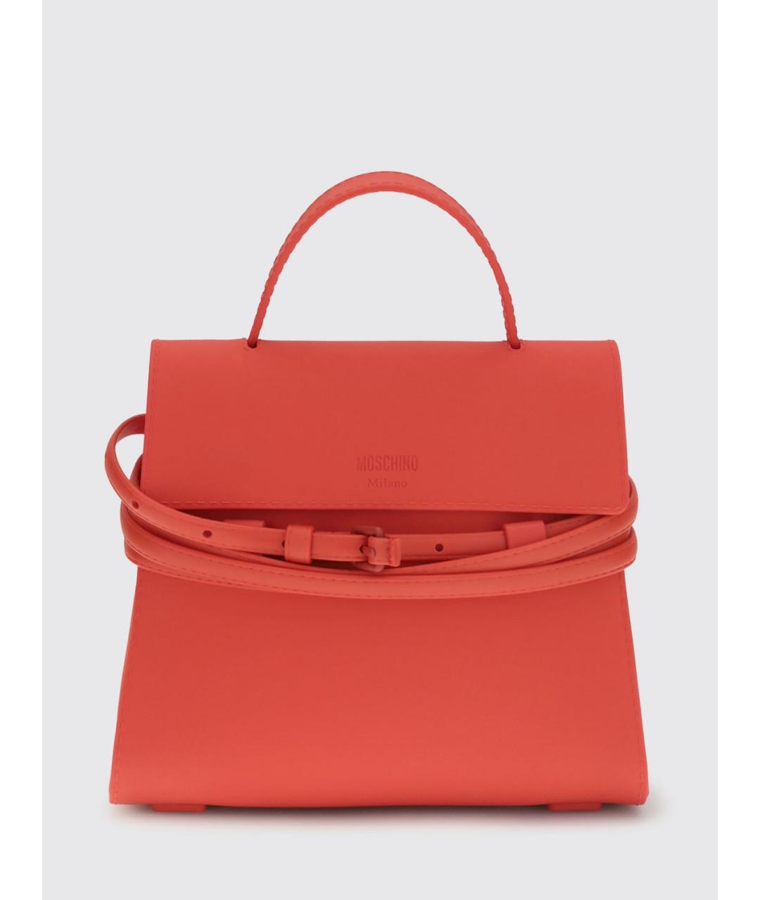 MOSCHINO Красная синтетическая сумка с короткими ручками, фото 1