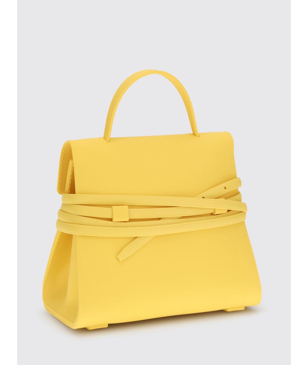 MOSCHINO Желтая синтетическая сумка с короткими ручками, фото 2