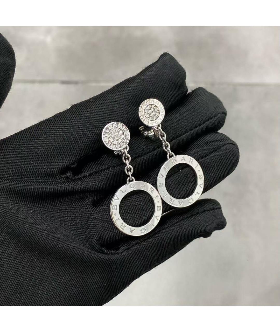 BVLGARI Серебряные серьги из белого золота, фото 3