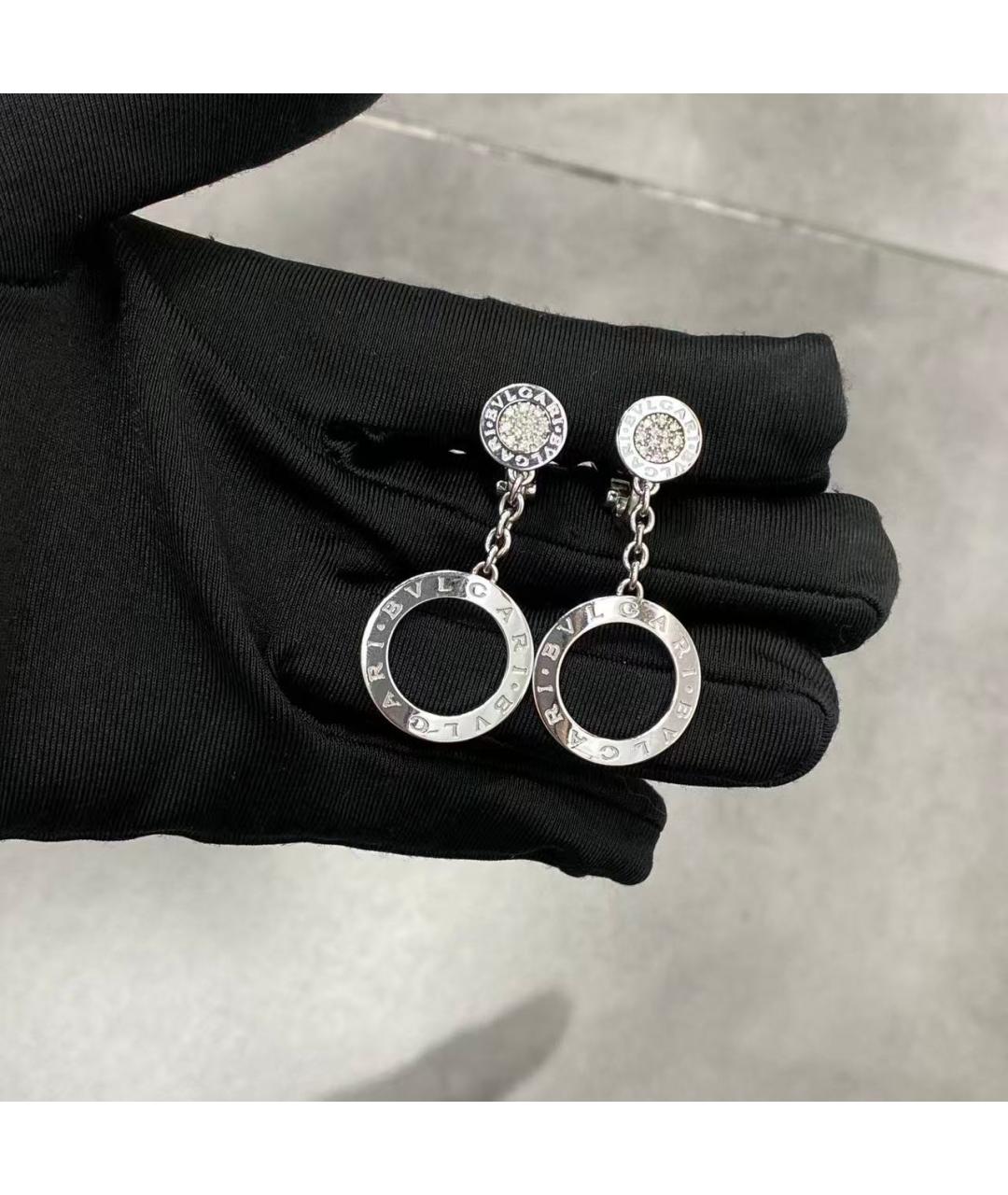BVLGARI Серебряные серьги из белого золота, фото 4