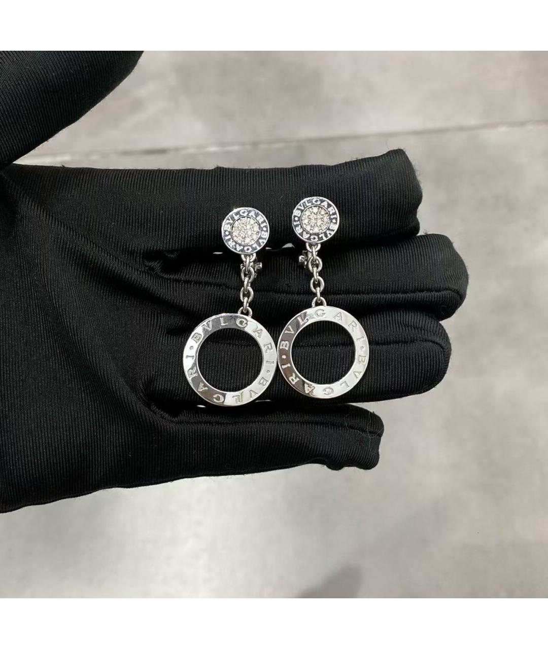 BVLGARI Серебряные серьги из белого золота, фото 2